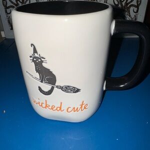 Rae Dunn Black and White Halloween Cat Mug
